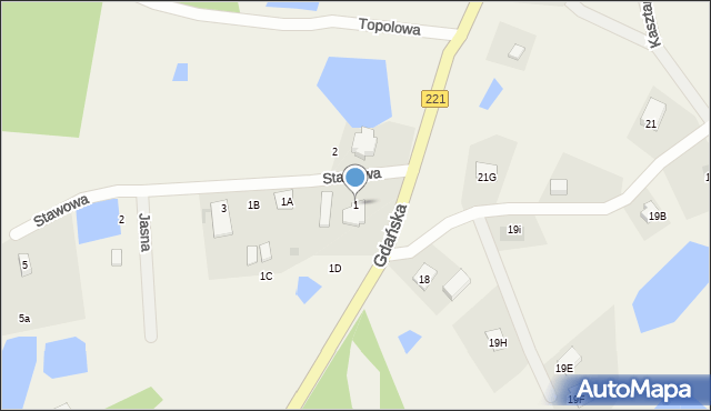 Pomlewo, Stawowa, 1, mapa Pomlewo