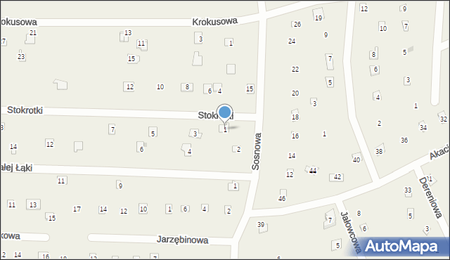 Popowo-Parcele, Stokrotki, 1, mapa Popowo-Parcele