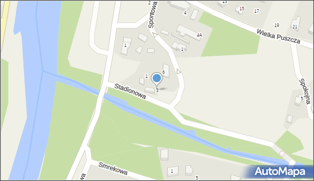 Porąbka, Stadionowa, 3, mapa Porąbka