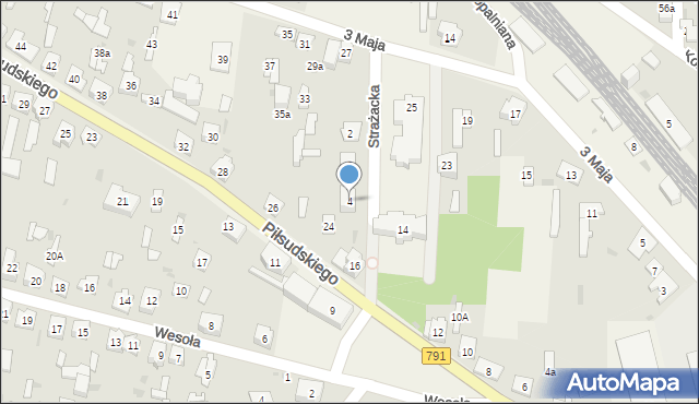 Poraj, Strażacka, 4, mapa Poraj