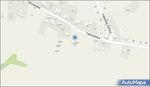 Poronin, Stasikówka, 113, mapa Poronin