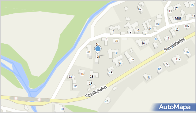 Poronin, Stasikówka, 2b, mapa Poronin