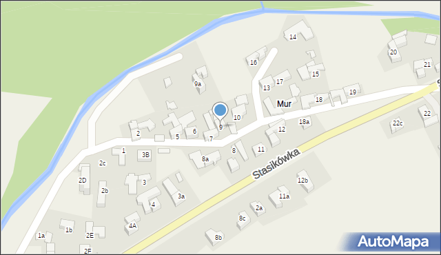 Poronin, Stasikówka, 9, mapa Poronin