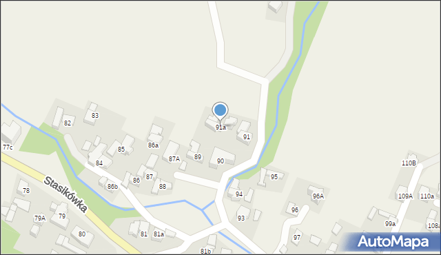 Poronin, Stasikówka, 91a, mapa Poronin