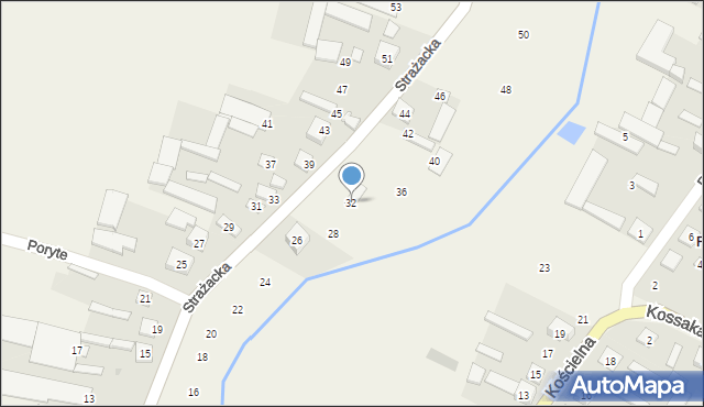 Poryte, Strażacka, 32, mapa Poryte