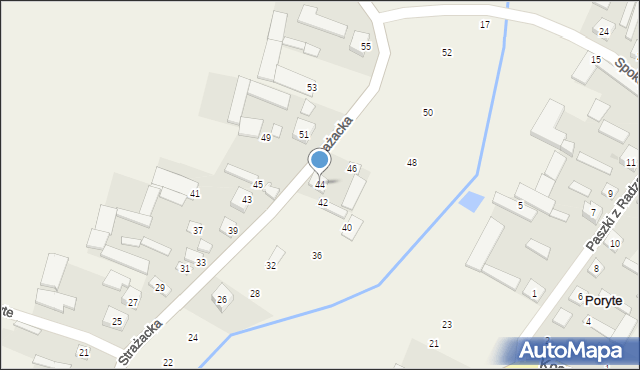 Poryte, Strażacka, 44, mapa Poryte