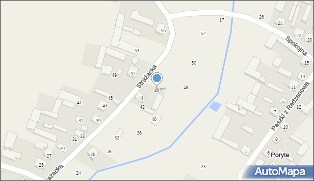 Poryte, Strażacka, 46, mapa Poryte