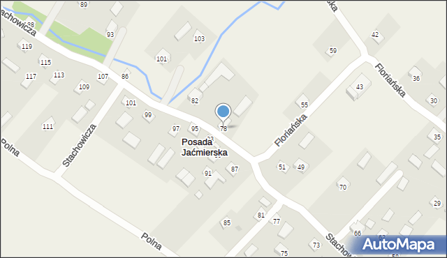 Posada Jaćmierska, Stachowicza Józefa, 78, mapa Posada Jaćmierska