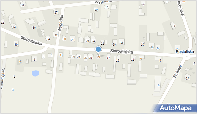 Postoliska, Starowiejska, 19, mapa Postoliska