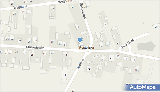 Postoliska, Starowiejska, 2, mapa Postoliska