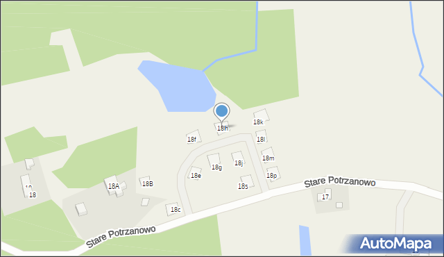 Potrzanowo, Stare Potrzanowo, 18h, mapa Potrzanowo