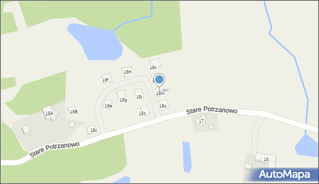 Potrzanowo, Stare Potrzanowo, 18m, mapa Potrzanowo