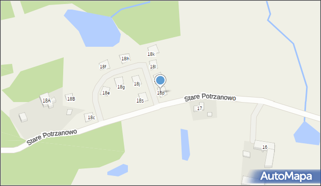 Potrzanowo, Stare Potrzanowo, 18p, mapa Potrzanowo