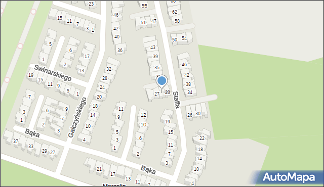 Poznań, Staffa Leopolda, 25, mapa Poznania