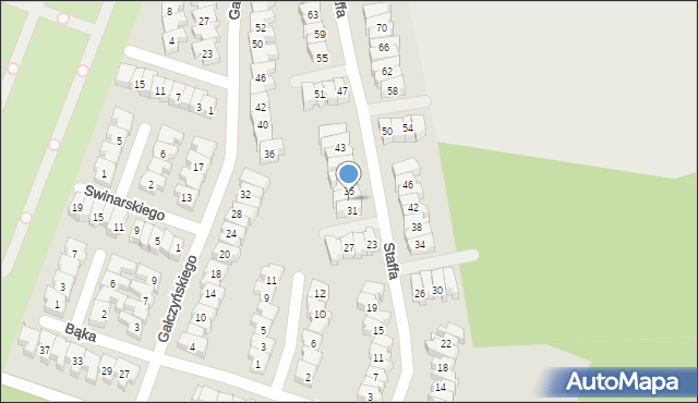 Poznań, Staffa Leopolda, 33, mapa Poznania