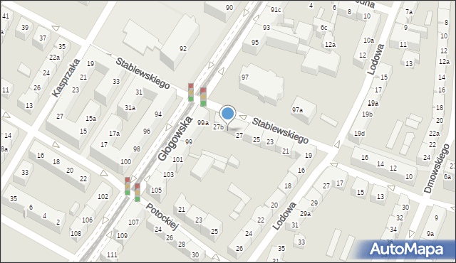 Poznań, Stablewskiego Floriana, 27a, mapa Poznania