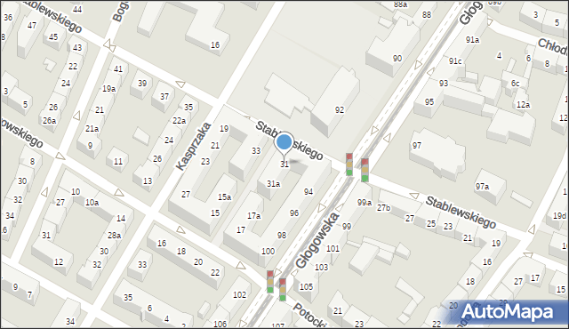 Poznań, Stablewskiego Floriana, 31, mapa Poznania