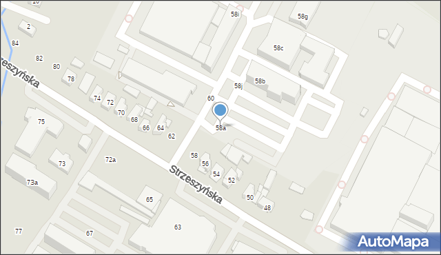 Poznań, Strzeszyńska, 58a, mapa Poznania