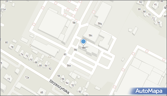 Poznań, Strzeszyńska, 58b, mapa Poznania