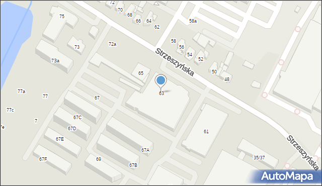 Poznań, Strzeszyńska, 63, mapa Poznania