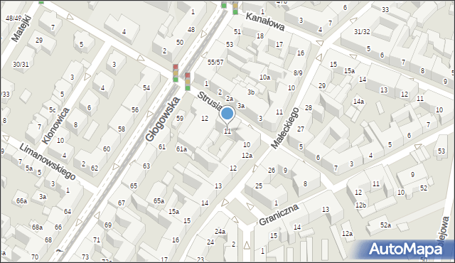 Poznań, Strusia Józefa, 11, mapa Poznania