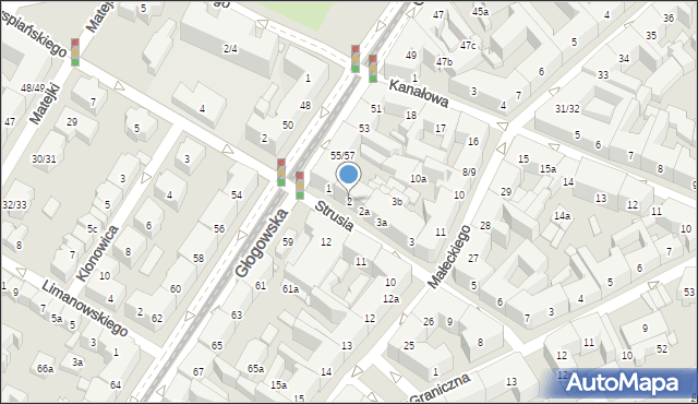 Poznań, Strusia Józefa, 2, mapa Poznania