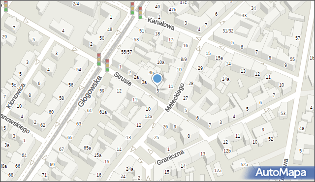 Poznań, Strusia Józefa, 3, mapa Poznania