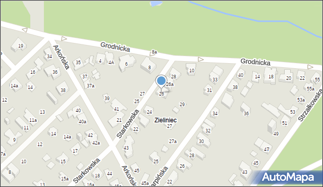 Poznań, Starkowska, 26, mapa Poznania