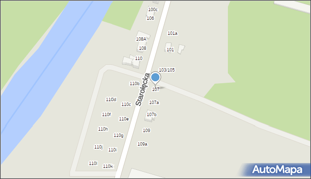 Poznań, Starołęcka, 107, mapa Poznania