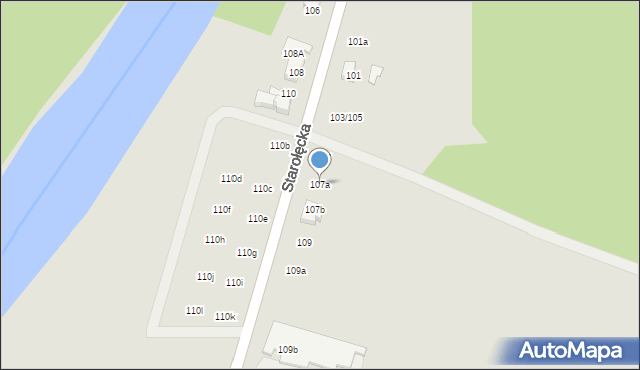 Poznań, Starołęcka, 107a, mapa Poznania