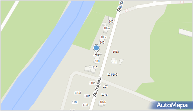 Poznań, Starołęcka, 108A, mapa Poznania