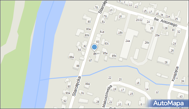 Poznań, Starołęcka, 85, mapa Poznania