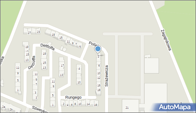 Poznań, Strażewicza Wacława, 2, mapa Poznania