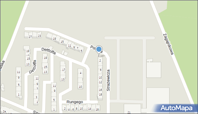 Poznań, Strażewicza Wacława, 2a, mapa Poznania