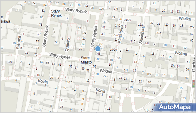 Poznań, Stary Rynek, 49, mapa Poznania