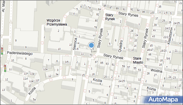 Poznań, Stary Rynek, 71, mapa Poznania