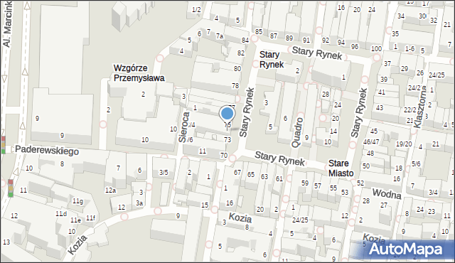 Poznań, Stary Rynek, 73/74, mapa Poznania