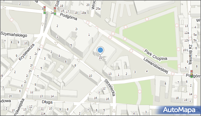 Poznań, Strzelecka, 11, mapa Poznania