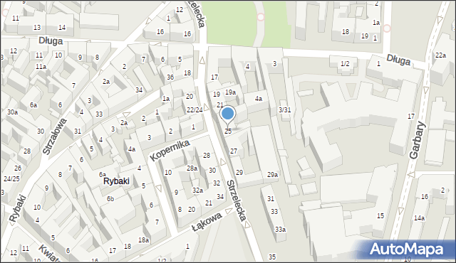 Poznań, Strzelecka, 25, mapa Poznania