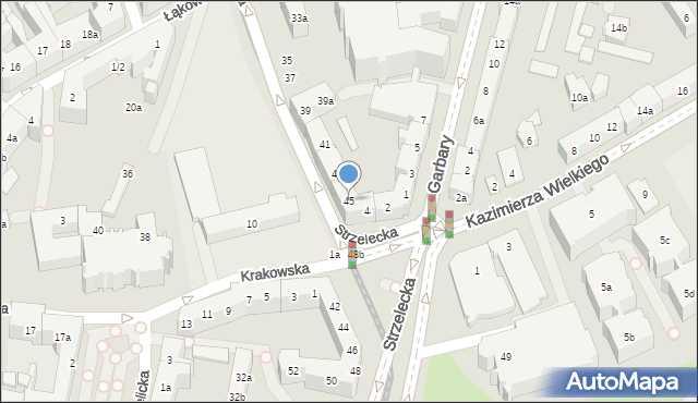 Poznań, Strzelecka, 45, mapa Poznania