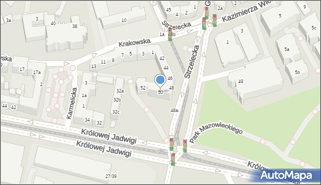 Poznań, Strzelecka, 50, mapa Poznania