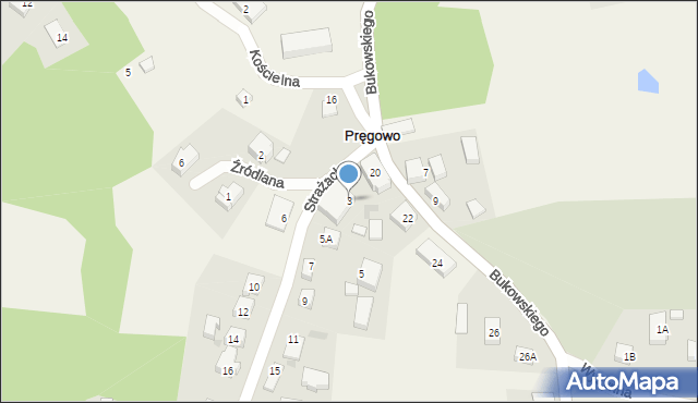 Pręgowo, Strażacka, 3, mapa Pręgowo