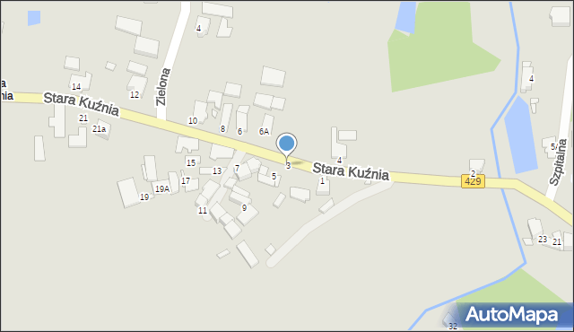 Prószków, Stara Kuźnia, 3, mapa Prószków