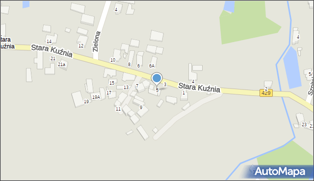 Prószków, Stara Kuźnia, 5, mapa Prószków