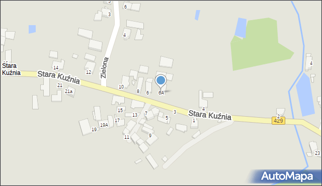 Prószków, Stara Kuźnia, 6A, mapa Prószków