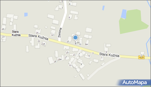 Prószków, Stara Kuźnia, 8, mapa Prószków