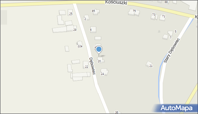 Proszowice, Stary Dębowiec, 20, mapa Proszowice