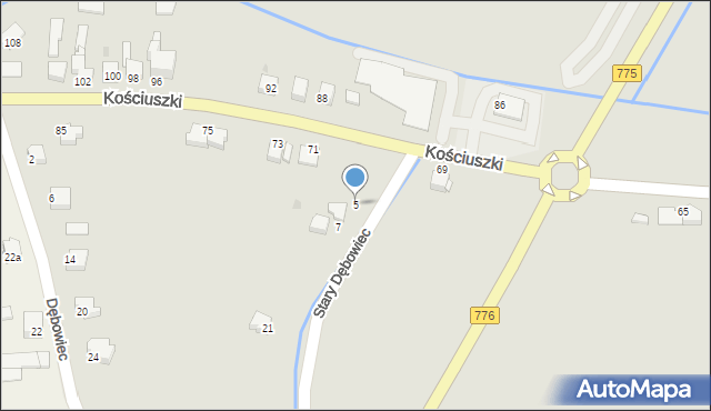 Proszowice, Stary Dębowiec, 5, mapa Proszowice