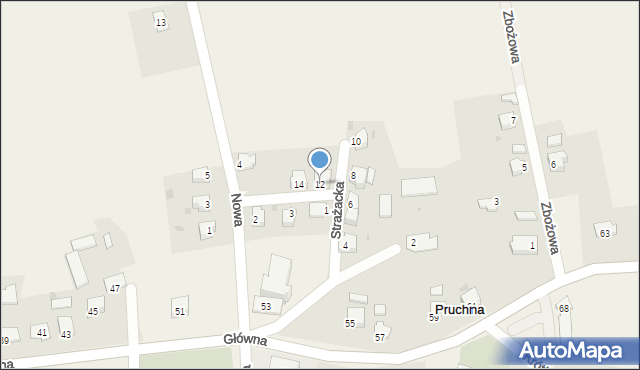 Pruchna, Strażacka, 12, mapa Pruchna