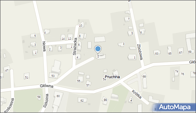 Pruchna, Strażacka, 2, mapa Pruchna